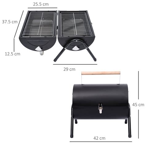 Outsunny Charcoal Grill Portable Folding Charcoal BBQ Grill Outdoor