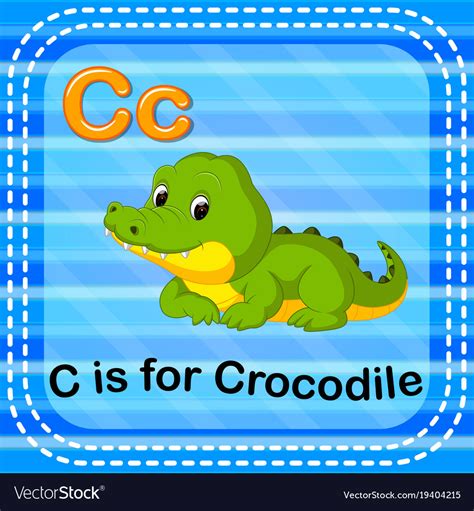 Flashcard Letter C Is For Crocodile Royalty Free Vector