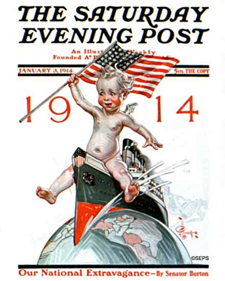Jc Leyendecker Cover Artist Saturday Evening Post 19140103 Mad Men
