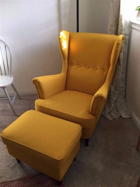 Ikea Yellow Strandmon Armchair And Footstool In Kelvinbridge Glasgow