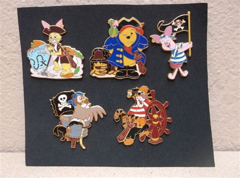 5 Disney Pirate Winnie The Pooh And Friends Pins Pooh Tigger Piglet Owl