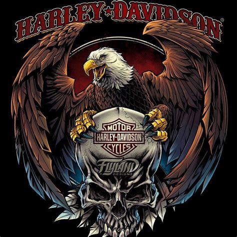 Eagle And Skull Illustration I Created A While Back For Harley Davidson