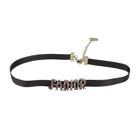 Keep track of what you want to buy. Ribbon Strass J'Adior Choker Necklace // Multi-Color ...