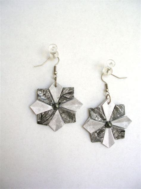 Origami Earrings Modular Paper Rosette In By Paperimaginations Paper