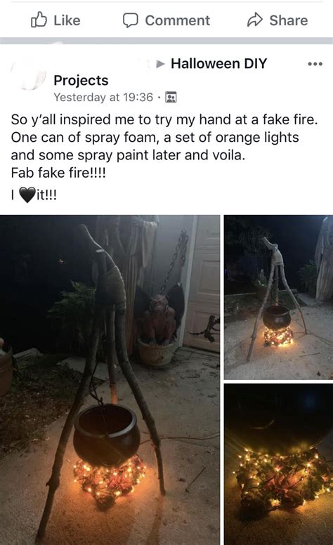 So when i decided i wanted a fake fireplace in our bedroom, i at least wanted it to look as real as possible. Fake fire cauldron | Fake fire, Diy halloween projects ...