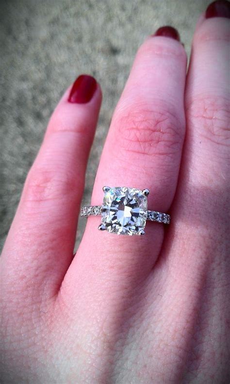 My Beautiful 2 Carat Cushion Cut Engagement Ring Weddingbee Photo
