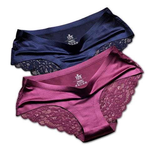 Buy Women S 2 Pack Lace Sexy Panties Women Underwear Lingerie Brief Satin Silk Panty Online At