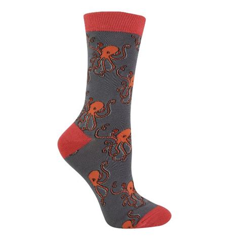 Octopus Socks By Miss Sparrow In Grey Bamboo Novelty Socks