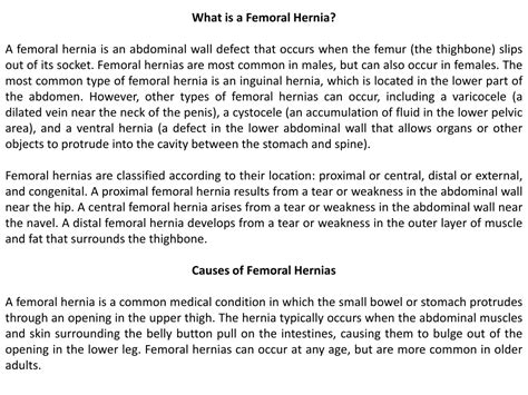 Ppt What Femoral Hernia Warning Signs And Symptoms Are There Which