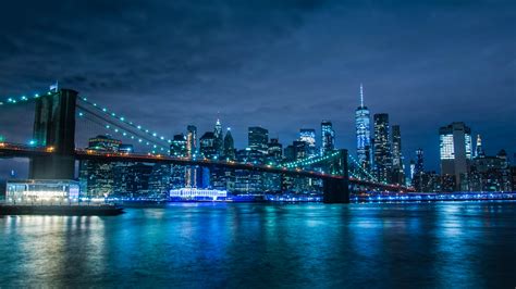 Brooklyn Bridge Wallpaper 4k Manhattan Skyline Waterfront New York