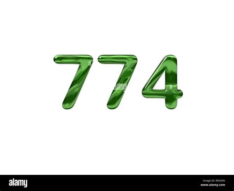 Green Number 774 Isolated White Background Stock Photo Alamy