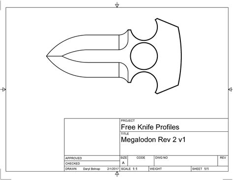 Buy knife website templates from $10. Megalodon PDF Template and CAD Link - Belnap Custom Knives LLC