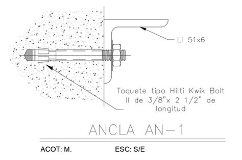 Bolt Detail Drawing Specified In This Autocad File Download This 2d Images