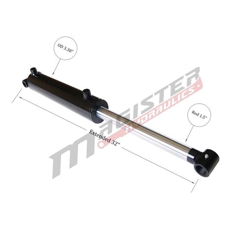 3 Bore X 12 Stroke Hydraulic Cylinder Welded Cross Tube Double Acting