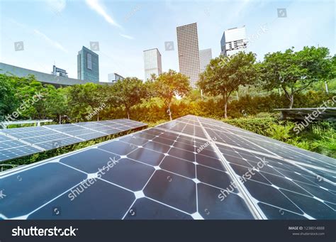 Solar Panel Plant Urban Landscape Landmarks Foto Stock 1238014888