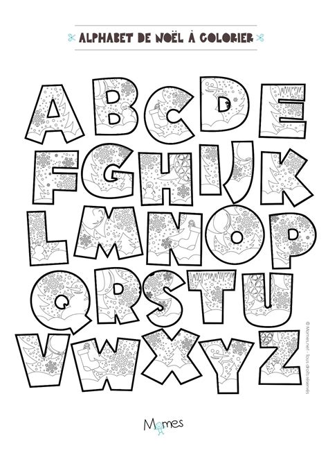 Coloriage Alphabet De Noël à Imprimer Coloriage Alphabet Coloriage