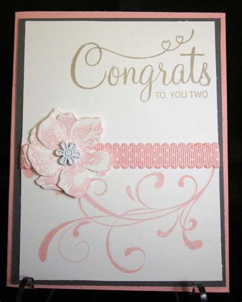 Pretty Congrats Blank Inside Bridal Shower Pink Floral With Gold Foil
