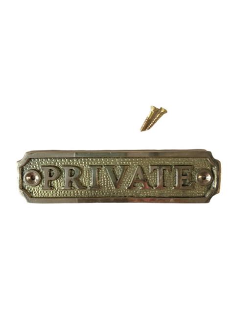 Private Door Sign Available In Three Finishes Nickel Etsy