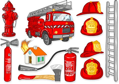 Download Firefighter Clipart Fire Engine Fire Truck Siren Cartoon Png