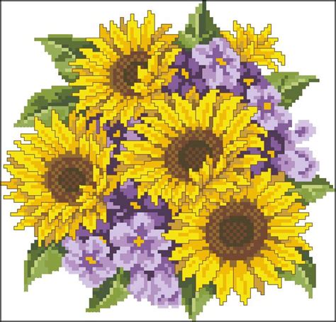 Cross-stitch design "Sunflowers" | Free Cross-stitch patterns | Cross