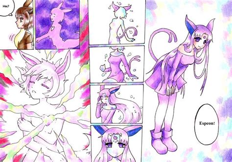 Eevee Evolves To Espeon By Nya On