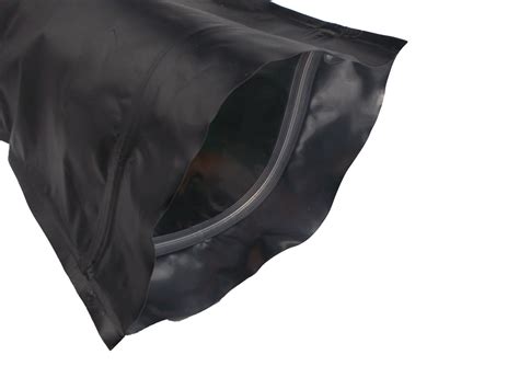 Heat Seal Black Aluminium Foil Stand Up Bags Pouches Grip Seal Bag