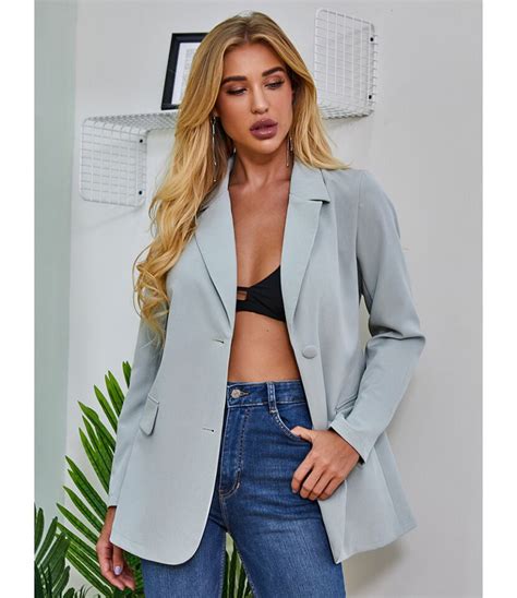 Single Breasted Solid Color Office Blazer Suit