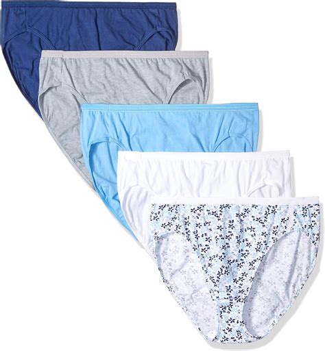 hanes ultimate womens comfort cotton hi cut panties 5 pack underwear amazon ca clothing