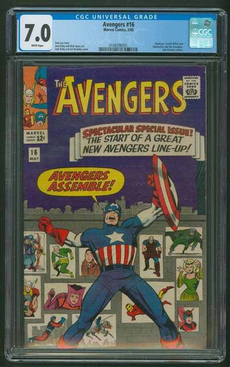 Avengers 16 Cgc 7 0 White Sold Golden Silver Bronze Age Only Cgc Comic Book Collectors