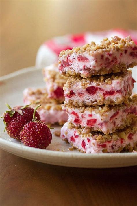 Stack Of Strawberry Shortcake Squares Food Frozen Strawberries