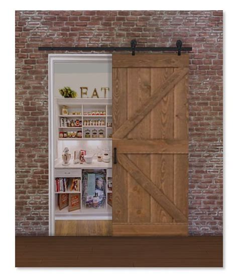 The garage doesn't have the climate control of an insulated house, which means it's damper during all seasons. Fake Barn Door Pantry | Barn door pantry, Barn door ...