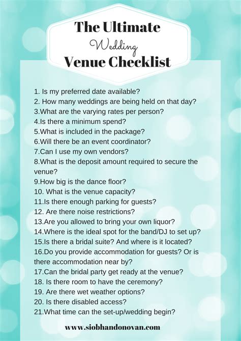 Winter Wedding The Ultimate Checklist 72 Questions To Wedding Venue