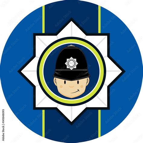 Cute Cartoon British Police Officer Stock Vector Adobe Stock