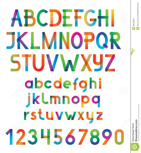 Colorful Vector Font And Numbers Stock Vector Illustration Of Number