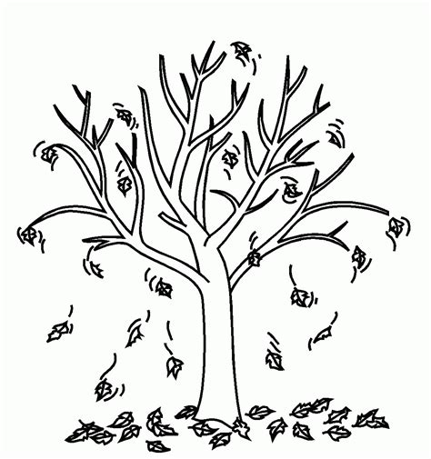Bare Fall Tree Coloring Page - Coloring Home