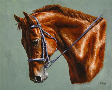 Horse Painting Focus Painting By Crista Forest