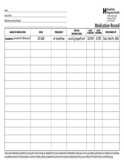 Free Printable Medication Log Sheet Pdf
