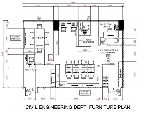 Civil Engineer Department Furniture Plan Autocad File Cadbull