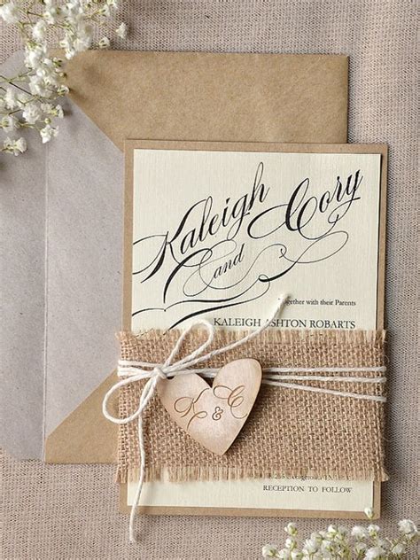 Personalized rustic wedding invitations and fancy wedding invites. 22 Cute Burlap Wedding Invitation Ideas - Weddingomania