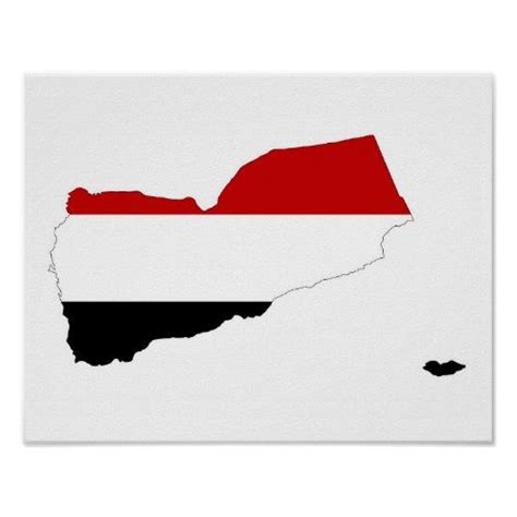 Yemen Country Flag Map Shape Symbol Poster Shapes Symbols Flag