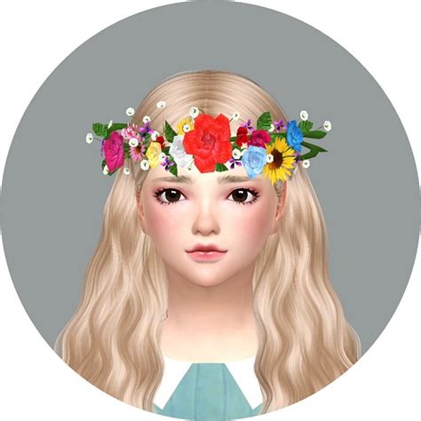 Child Flower Crown Sims 4 Headwear