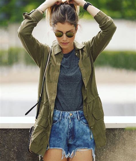 Parka Com Short Jeans Moda Casual Casual Chic Casual Style Casual