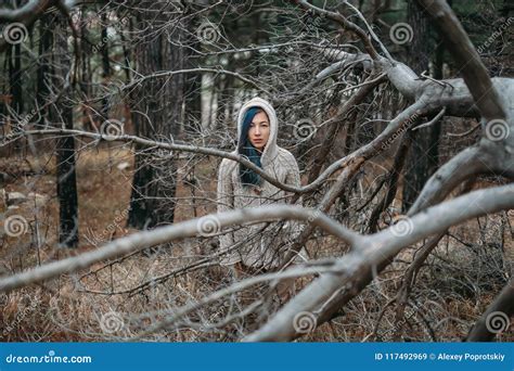 Sad Girl Walks In The Woods Stock Image Image Of Alone Caucasian