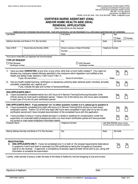 Cna Renewal Form 2020 2022 Fill And Sign Printable Template Online