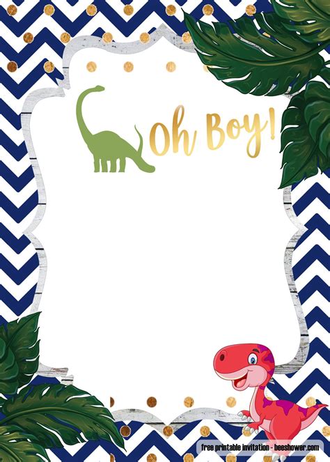 You can either print directly or download to your computer and edit later.you can edit them in an image editor like. A Dinosaur Template for your Baby Shower Invitation ...