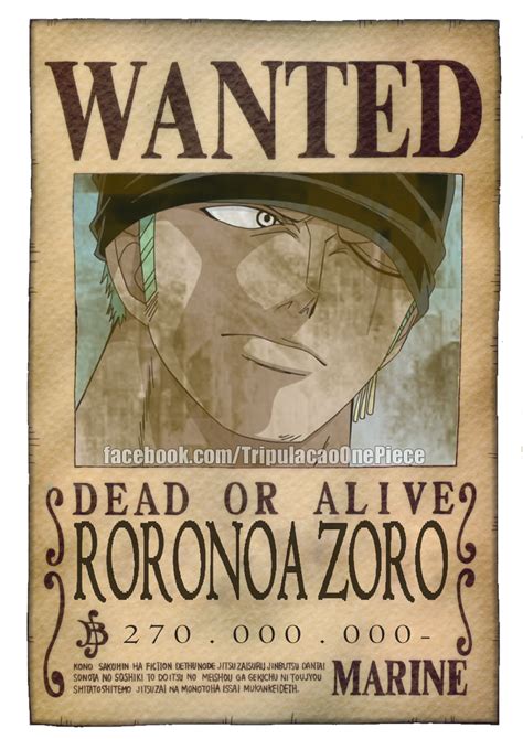 One Piece Roronoa Zoro Bounty Pos TS By TripulacaoOnePiece On DeviantArt