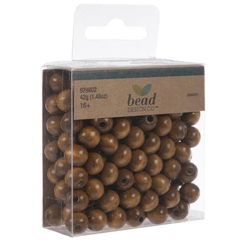 Medium Brown Round Wood Beads 10mm Hobby Lobby 929802