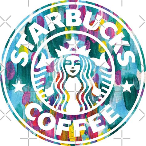 Painted Starbucks Logo Stickers By Aterkaderk Redbubble