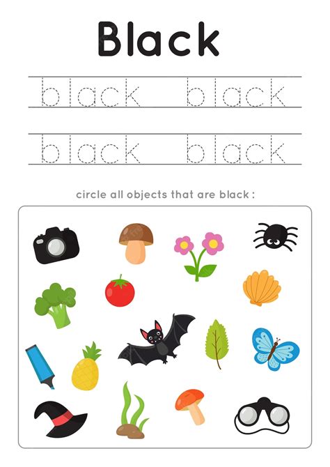 Premium Vector Learning Colors For Kids Black Color Flash Card