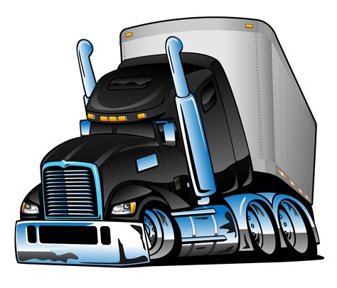 Semi Truck With Trailer Cartoon Vector Illustration 373252 Vector Art